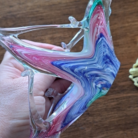 Vintage Italian Murono Lavorazione Arte Small Glass Art Dish Candy Dish Rare - Picture 7 of 12